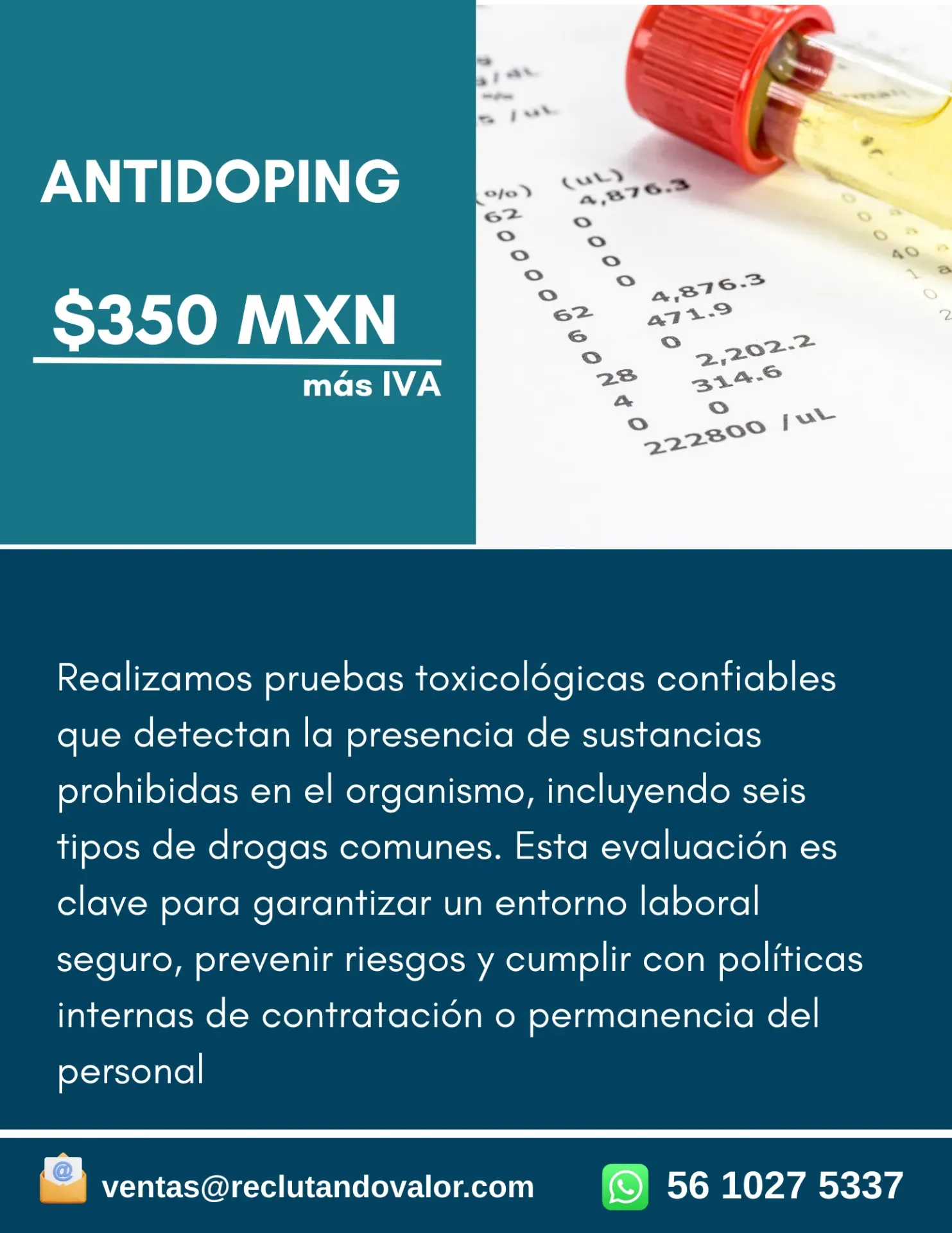 ANTIDOPING - PRUEBA DE 6 ELEMENTOS