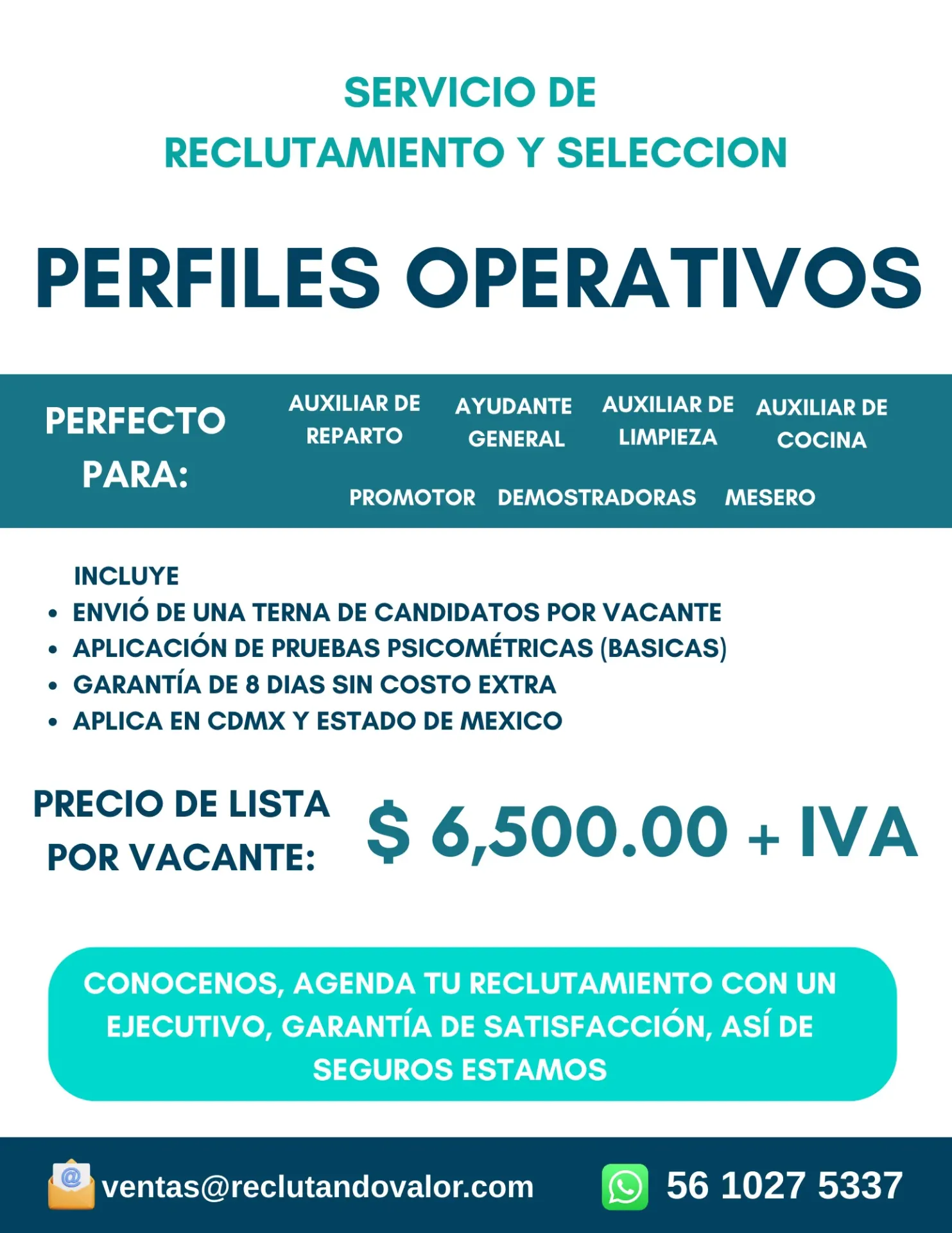 RECLUTAMIENTO OPERATIVO - 1 VECANTE