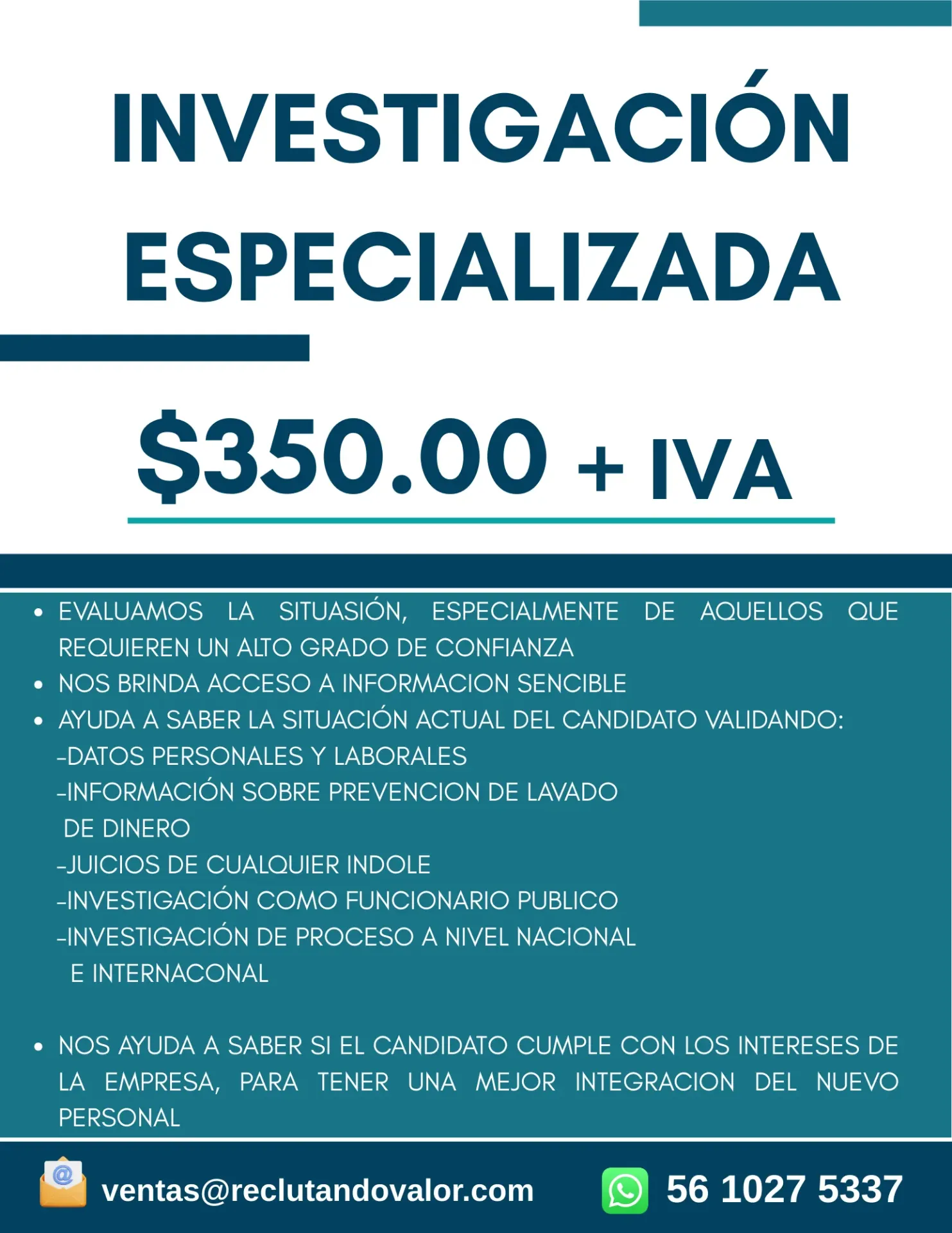 INVESTIGACION ESPECIALIZADA (JUICIOS LABORALES)